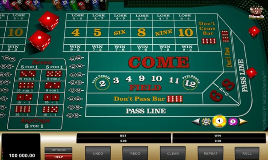 Craps có luật chơi đơn giản